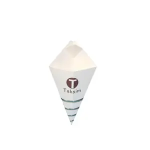 Lubao stamping fries paper cone pack for chips for french fries or chips oil and water resistant offset printing