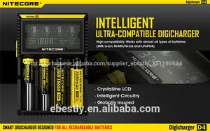 bateria para bateria de carro carregador inteligente inteligente digital lcd carregador de bateria com 4*18650 nitecore d4
