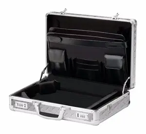 Silver Aluminum Laptop Carry Case Hard Office Briefcase