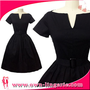 MANGA CORTA SÓLIDO NUEVO VESTIDO del OSCILACIÓN de <span class=keywords><strong>LA</strong></span> VENDIMIA 1950 s ROCKABILLY PINUP VESTIDO PARA LAS MUJERES MÁS EL TAMAÑO - Product Image 5