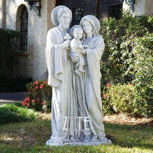 White Stone Sculpture Marble Mary <strong>Joseph</strong> and Baby Jesus Holy Family Figurines <strong>Statue</strong> - Product Image 3