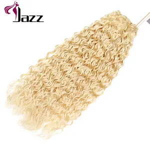 Cheap natural blonde weft virgin human hair extension, russia blonde kinky curly hair weave