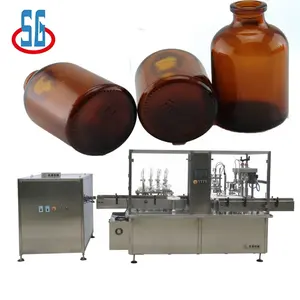 100ml Glass bottle filling stopper capping machine Automatic pet bottle filling machine for Oral Syrup Oral liquid filling line