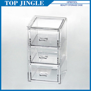 Mallette de rangement classique à quatre tiroirs avec bouton incrusté de diamants - Product Image 3