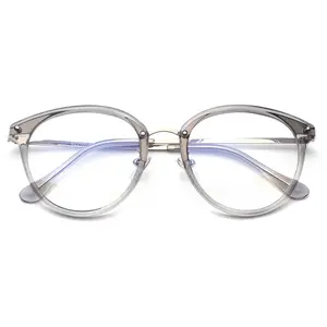 JH Best Selling Classic Fashion Design Eyeglasses Large Frame Transparent TR90 Round Optical Frames 2022