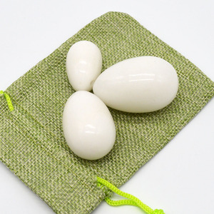 Telur Yoni giok putih untuk berat <span class=keywords><strong>Kegel</strong></span>, telur giok Set 3 telur marmer dan batu dipoles - Product Image 2