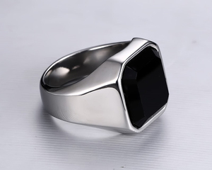 Großhandel Ringe Edelstahl Schwarz Achat <span class=keywords><strong>Ring</strong></span> Stahl Farbe Herren <span class=keywords><strong>Ring</strong></span> Schmuck - Product Image 3