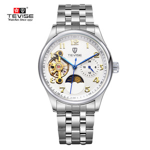 Tevise Nuevo reloj de Los Hombres del Reloj Negro, encanto Reloj Con Fase Lunar - Product Image 6