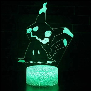 Veilleuse LED 3D <span class=keywords><strong>Pokemon</strong></span>, lampe de bureau avec 7 couleurs changeantes, bouton tactile, décoration d'intérieur - Product Image 5