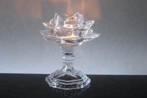 Flor vela de cristal ornamento jar vela <span class=keywords><strong>candelita</strong></span> Con pedestal - Product Image 3