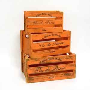 Ensemble de 4 boîtes de rangement en bois rustique campagnard/boîtes en bois décoratives pour porte-plateau - Product Image 6