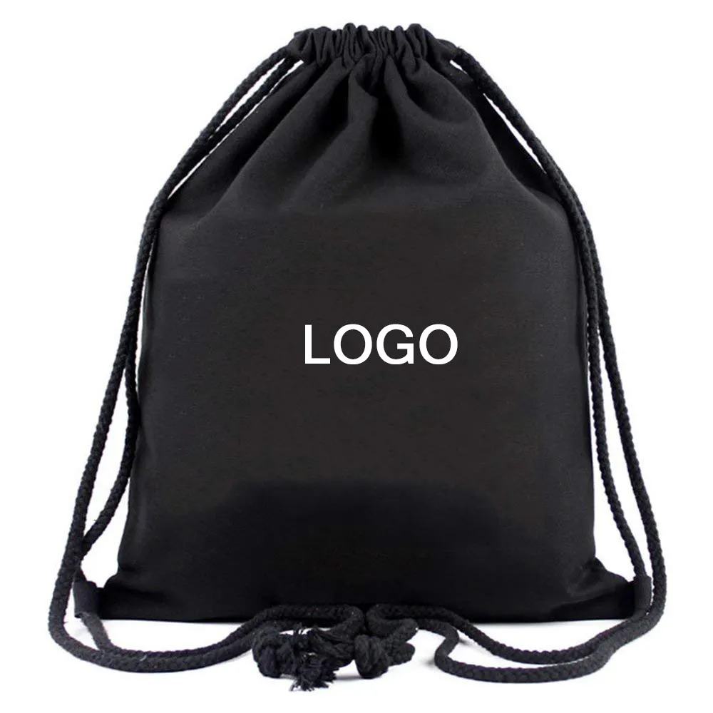 Drawstring Cloth Bag Small Canvas Dust Gift Bag Cloth Bag Draw String Back Sack Fabric Black Cotton Gym Drawstring Bag