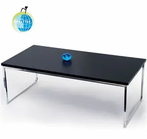 간단한 유리 디자인 엔드 테이블 사이드 테이블과 작은 센터 침대 소파 세트