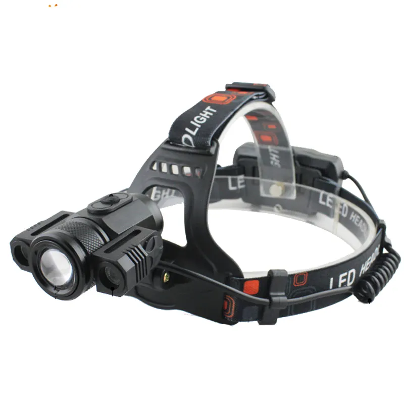 उच्च शक्ति समायोज्य एलईडी Headlamp रिचार्जेबल सिर मशाल आउटडोर कैम्पिंग हेडलाइट