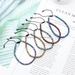 Commercio all'ingrosso nuovo stile colorato di pietra ematite macrame del branello del braccialetto per l'uomo - Product Image 2