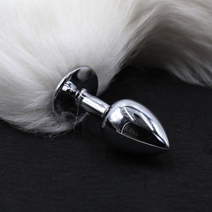 Butt Plug anale Plug Anale In Acciaio Inox Reale Coda di Volpe Giocattoli Del Sesso Coda di Volpe Tappi di Testa Bondage Coda di Colore Bianco adulto BDSM Giocattoli - Product Image 3