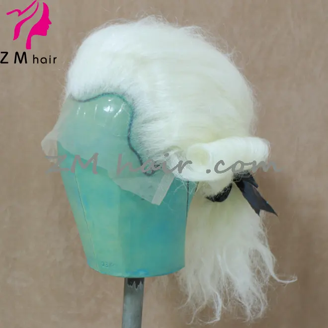 White yak hair costume lace front wig 18th and 20th century costume wig