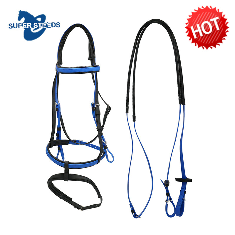 Flexible Fantaisie PVC Et TPU Racing Bride De Cheval Avec Muserolle Double Ensemble