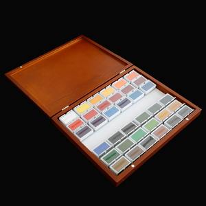 Superior dibujo artista pintura caja de madera sólida color de agua set 48 colores color del agua set mitad sartenes y full pans - Product Image 3