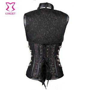 Corsetto marrone Gothique Steampunk giacca completo Burlesque Sexy donna foto corsetto Slim Fit - Product Image 6