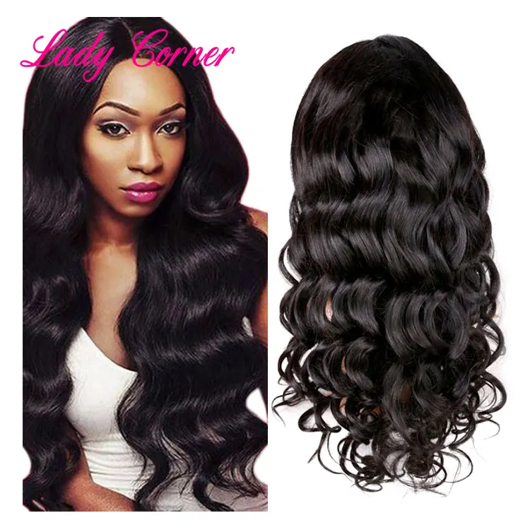 18 inch yaki full lace wig, Indian loose wave wig, invisible hairline full lace wig