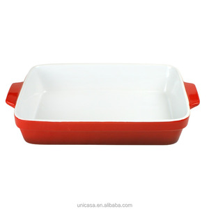Red Home Goods Nonstick <strong>Bakeware</strong> <strong>Set</strong> Kitchen Ceramic <strong>Bakeware</strong> <strong>Set</strong> with Lid for Restaurant - Product Image 2