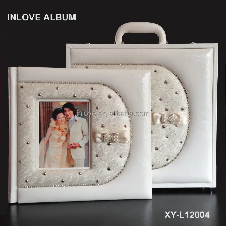 ユニークなスタイル写真家のスタジオ使用白12 × 12革デジタル結婚式のアルバムのカバーデザイン