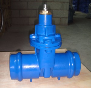 Vanne à boisseau double pour tuyau PVC de 110 mm, corps en fonte ductile, siège résilient, étanchéité étroite, commande par tige, prix compétitif - Product Image 3