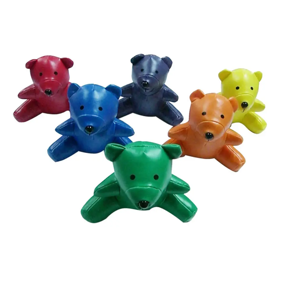 4 pouces Vinyle en cuir en peluche doux mignon cadeau animal ours jouets pour enfant, jouets pour enfants animal ours jouets