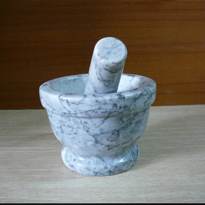 Venta al por mayor precio barato redondo granito piedra Molcajete <span class=keywords><strong>guacamole</strong></span> Maja conjunto caja embalada condimento para sal y uso de alimentos - Product Image 4