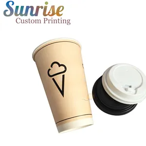 Impressão do logotipo material de papel descartável xícara de café quente