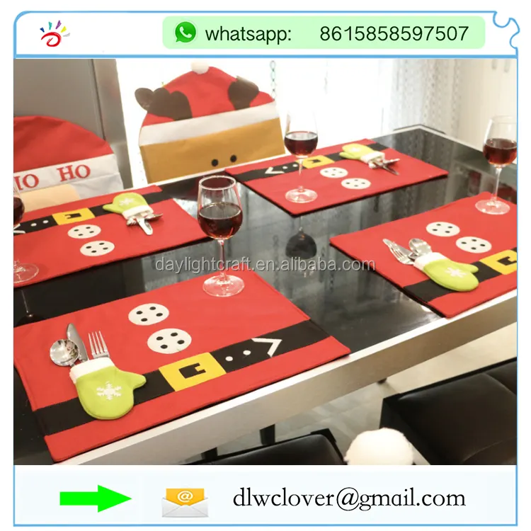 Christmas Style Placemat 2017 New Marry Christmas Placemats Eat Mat Table Xmas Table Decoration Accessories Mats Pads