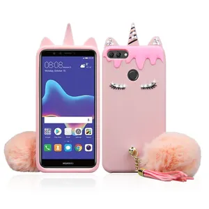 DIY Brillant Paillettes Diamant Doux 3d Mignon Motif Dessin Animé Licorne Retour Cas Durable Étanche Silicone Couverture Pour iPhone