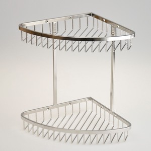 2 Tier <b>Corner</b> Stainless Steel Bathroom Organizer - Product Image 1