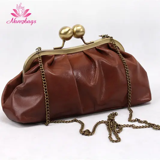 Fashion Snap Kiss Lock Clutch Bags Evening Bag Party Leather Clutch