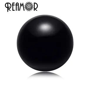 REAMOR Ronde Zwarte Onyx Natuursteen Kralen Kleine Gat Kralen Bedels Voor DIY String Armband Sieraden Maken Groothandel 6/ 8/10mm