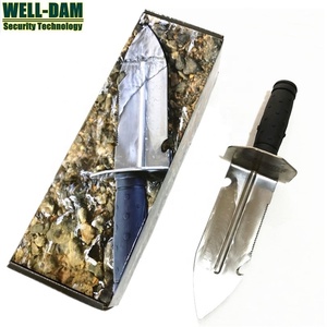 Manche burin de chasse en or, pelle à + manche, en acier inoxydable avec lame dentelée et gaine durables