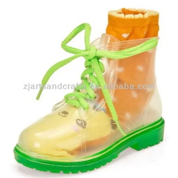 Fashion martin PVC transparentchild rain boot