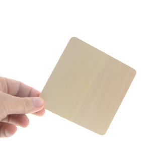 אספקת DIY פשוט 3 inches עץ מרובע מגזרת צורות גמור טבעי כפרי מלאכת עץ פסיפס אריחי פרוסות תוצרת סין