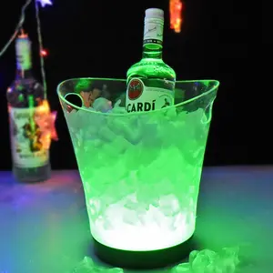 2019 nouveau produit de promotion d'articles de fabrication de marque led seau à glace avec poignée