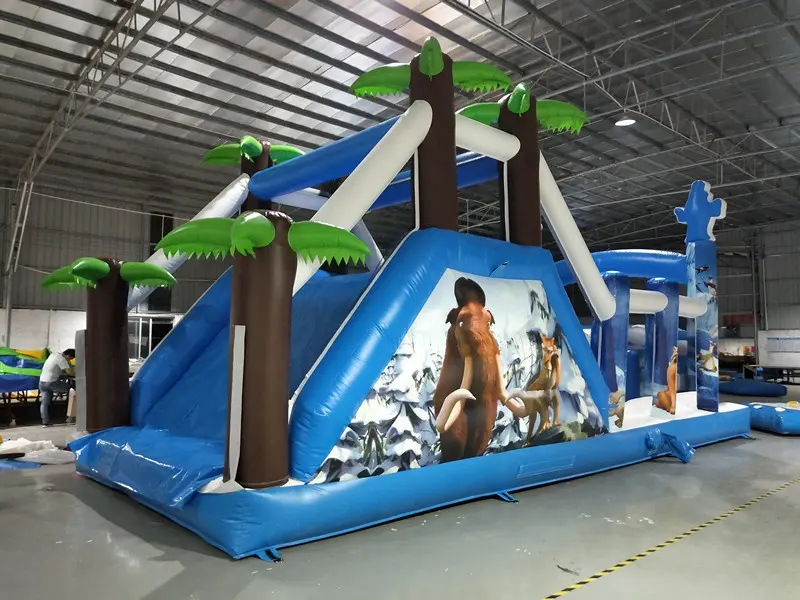 Land Obstacle Inflatable Land Obstacle Course Jumping Bouncer Slide Castle For Sale