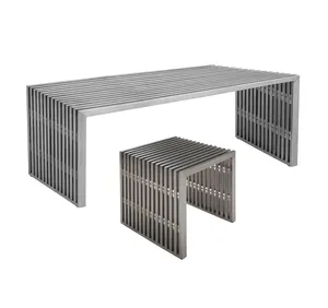 Amici Stainless Steel Bench / and side table