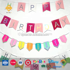 Bannière <span class=keywords><strong>drapeau</strong></span> d'anniversaire pour enfants, fournitures pour fête d'anniversaire, décoration de fête, 2021 - Product Image 5