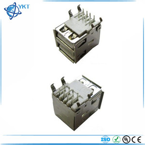 Đầu Nối <span class=keywords><strong>USB</strong></span> Nữ <span class=keywords><strong>PCB</strong></span>-Đế Đứng Hai Tầng 90 - Product Image 3