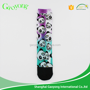Personnalisé tie dye tube de bande dessinée <span class=keywords><strong>panda</strong></span> coton crew socks - Product Image 5