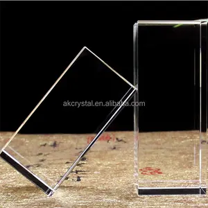 Pujiang 공장 도매 최고 품질 빈 직사각형 크리스탈 유리 블록 큐브, 빈 크리스탈 큐브 조각