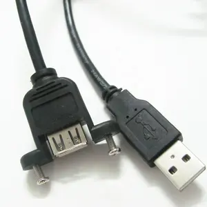 USB B Panel Mount Male To Female Printer Cable