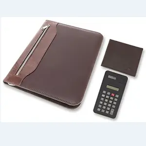 Business PU leder Padfolio Portfolio Lebenslauf halter Organizer mit Reißverschluss Mehrere tasche geschenk für profis