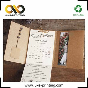 Recepción invitación fecha atar embalaje tarjetas textura especial sobre papel de arte con la naturaleza Kraft marrón color - Product Image 2