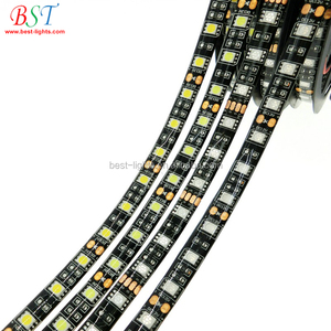 Bande lumineuse RGB LED et FLEXIBLE, SMD 5050, 12V DC, étanche IP65, 5M, 60 diodes/M, ruban de lumière noir PCB, 300 diodes